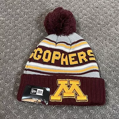 NWT New Era University Of Minnesota Gophers Knit Pom Pom Beanie Hat Youth Size • $10