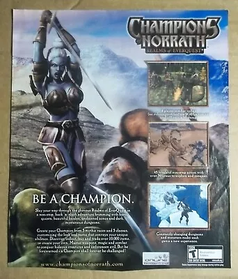 Champions Of Norrath: Realms Of EverQuest PS2 2004 Vintage Print Ad/Poster Rare! • £15.67