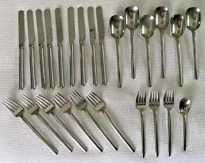 25 Pc ZENA Stainless Flatware Set Mikasa Japan 18/8 Forks Place Spoons Knives • $85