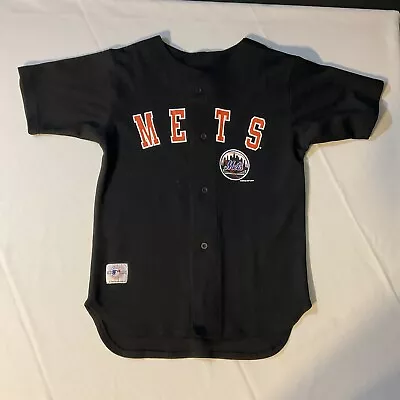 Vintage New York Mets Jersey Mike Piazza Black YOUTH Sz. 10/12 Medium • $22.95