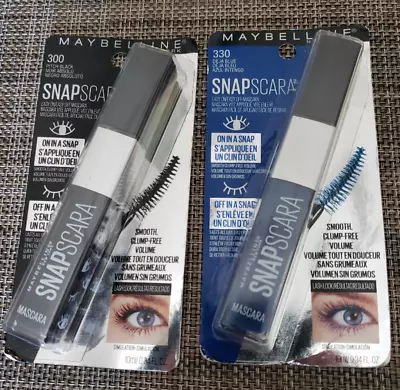 Lot Of 2 Maybelline SnapScara Mascara 300 Pitch Black / 330 Deja Blue • $14.99