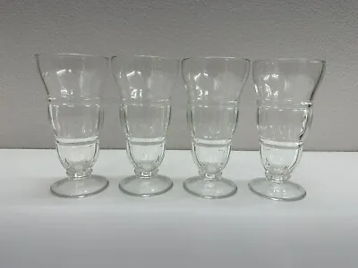 Set Of 4 Milkshake Glasses Ice Cream Float Sundae Fountain Soda Vintage • $19.98