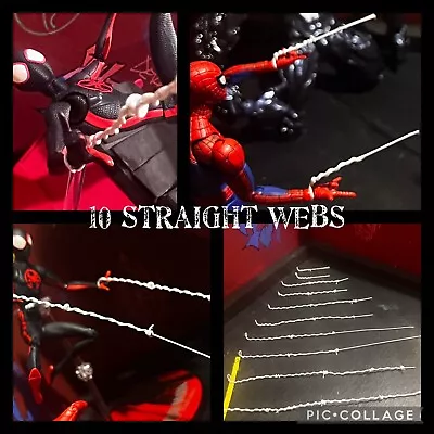 10x Custom STRAIGHT Spider-man Web Effect Accessories Marvel Legends Mezco • $11.99