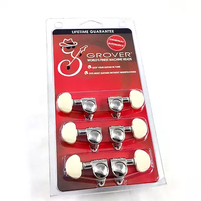 Grover Nickel Ivoroid Button Rotomatic Tuners For Gibson®/Epiphone® Guitar 102NI • $76