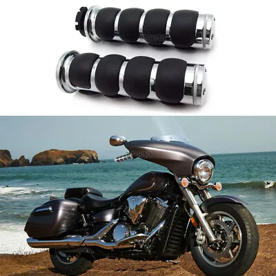 $35.23 • Buy For Yamaha V-Star 650 950 1100 1300 Chrome Motorcycle 1  Handle Bar Hand Grips
