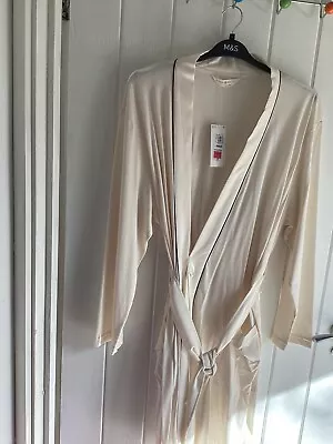 £7.10 • Buy Ladies M&S Ivory Dressing Gown Modal/Cotton Size Large 16-18 Lightweight BNWT