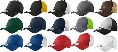 $17.99 • Buy New Era 39THIRTY Mesh Back Flex Stretch Hat Blank Cap - Black, White, Navy, Red
