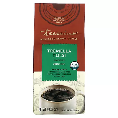 Organic Mushroom Herbal 'Coffee' Tremella Tulsi Medium Roast Caffeine Free • $17.36