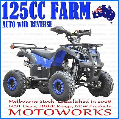 125cc FARM AUTO WITH REVERSE ATV QUAD Dirt Bike Gokart 4 Wheeler Buggy Kids Blue • $1149