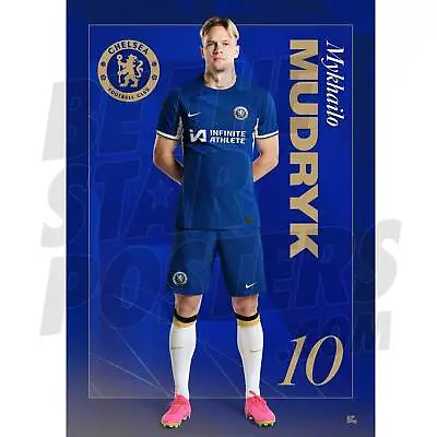Chelsea FC Mudryk 23/24 Headshot Poster OFFICIALLY LICENSED PRODUCT A4 A3 • £6