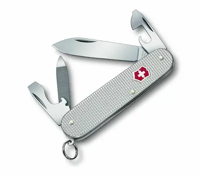 New Victorinox Swiss Army 84mm Knife ALOX CADET Silver Alox Ribbed 0.2601.26-033 • $42