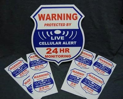 8 Cellular 1 Yard Sign LIVE Alarm SECURITY SURVEILLANCE DECAL STICKER WINDOW • $7.31