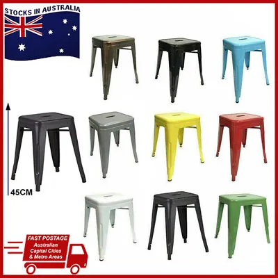 $59 • Buy Tolix Metal Bar Cafe Stools Kitchen Chair Dining Seat Stackable Chairs 45cm NEW