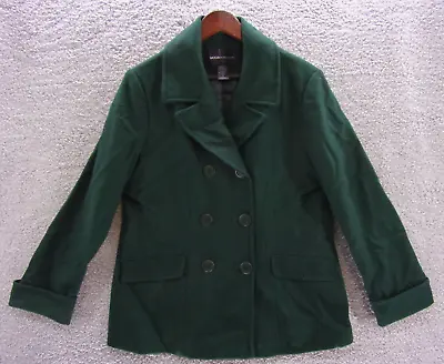Moda International Green Wool Blend Jacket Double Breasted Peacoat Size XL • $39.99