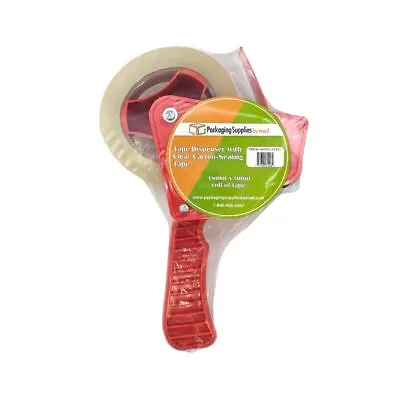 Carton Sealing Packaging Tape With Single Unit Tape Dispenser 2  X 110 Yds Clear • $22.46