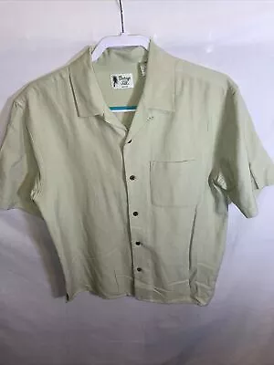 Vintage Silk Casual Shirt Men’s Size Medium Beige 100% Silk Button Up Short Slv  • $19.88