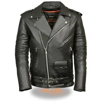 Milwaukee Leather Men's Classic Side Lace Police Style Motorcycle Jacket -SH1011 • $122.99