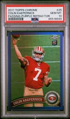 Colin Kaepernick 2011 Topps Chrome Purple Refractor Rc #'d 335/499 • $499.99