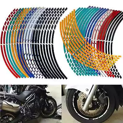 16Pcs 17 &18  Motorcycle Car Wheel Tire Sticker Reflective Rim Strips Tape Decal • $9.75