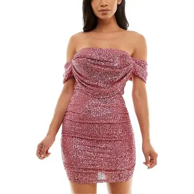 Bebe Womens Pink Cocktail Party Sequined Bodycon Dress M BHFO 1579 • $15.99