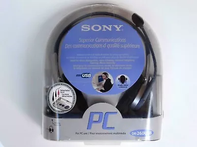 SONY DR-260USB PC Headphones & Mic With USB Adaptor (Brand New Old Stock) • $99.95