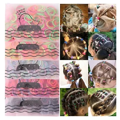 50 PCS Girls No Damage Hairband Elastic Hair Ties Tiny Ponytail Holder Rope • £2.39