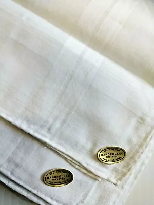 New 12 Hand Rolled All Cotton White Men’s Handkerchief  • $22.99