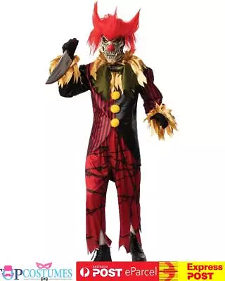 Mens Scary Clown Killer Circus Halloween Horror Scary Jester Costume Mask • $66