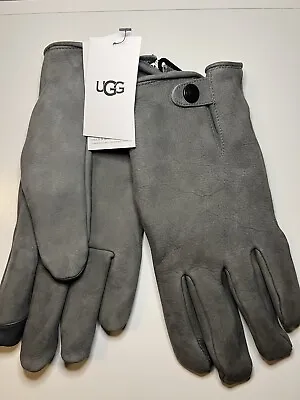 UGG Men's Gloves Tabbed Splice Vent Leather Touch Screen Technology New $98 XL • $55