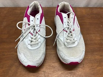 La Gear Walk N Tone Woman's White/silver And Fuchsia Walking Shoes Size 9.5 • $9