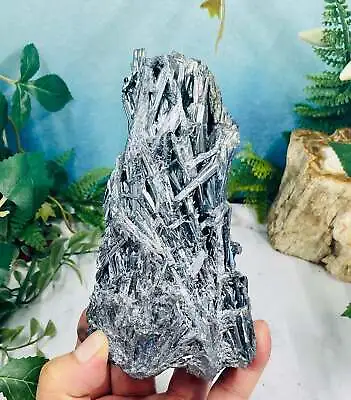 Stibnite Raw Mineral With Stand Crystal Specimen Australian Seller • $349.08