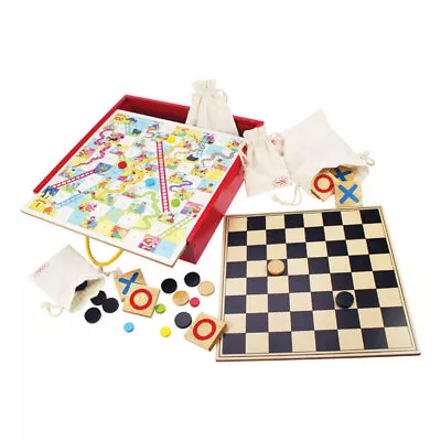 Bigjigs Toys Wooden Games Compendium 4 Classic Games In 1 Set Board Games • £34.99