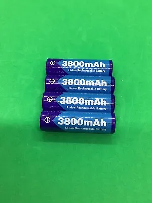 4 X Li-Ion Battery 3800mAh 3.7V Button Top High Drain Rechargeable UK Stock • £10.83