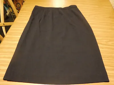 Wool Blend Mad Men Style Blk/Dark Navy CLASSIC Pencil Skirt By  Merange  Sz M • $18