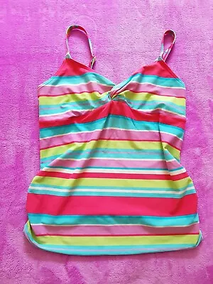 M2B Maternity Size 10 Striped Tankini Top Swimwear • £5.50