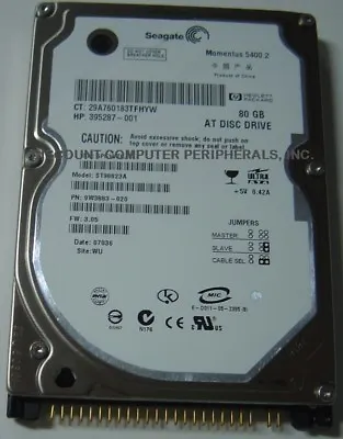 New Old Stock ST98823A Seagate 80GB IDE 44PIN 2.5  9.5MM Hard Drive USA Seller • $36.95