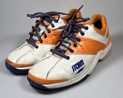 Vintage Storm SP 702 Vintage Retro Bowling Shoes Size 10 M Orange Blue Whit READ • $39.99