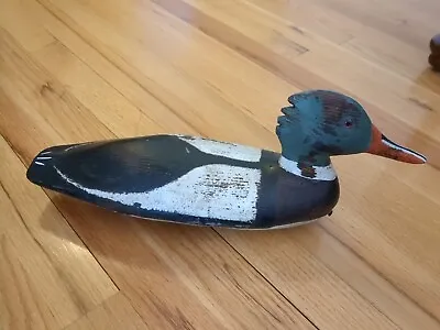 Vintage Norman Scott Merganser Decoy Glass Eyes Weighted • $165