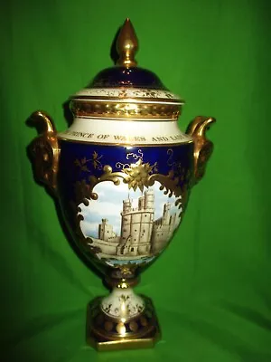 COALPORT LTD EDITION  Caernarfon Castle VASE MARRIAGE OF CHARLES & DIANA • £83