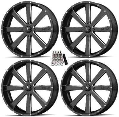 $2324 • Buy MSA M34 Flash UTV Wheels/Rims Milled 24  Polaris RZR Turbo S / RS1 (4)