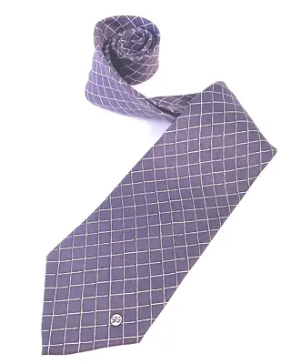 Gianni Versace Classic V2 Silk Handmade NeckTie Geometric Square Blue Gray #5444 • $22.88