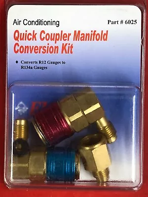 Fjc 6025 A/c Quick Coupler Manifold Conversion Kit Converts R12 Gauges To R134a • $26.99