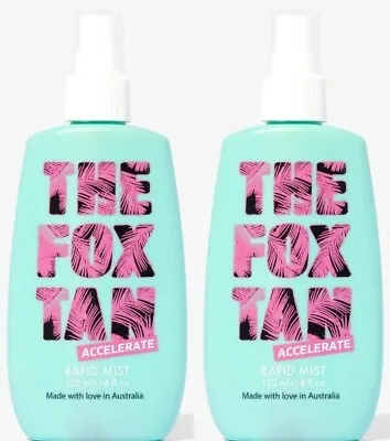 2 X The Fox Tan Accelerate Rapid Mist Spray. Achieves Darker Tan. 120 Ml Size. • £24