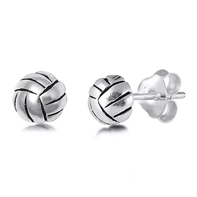 Volleyball Earrings 925 Sterling Silver 5mm Tiny Push Back Studs • $10.99
