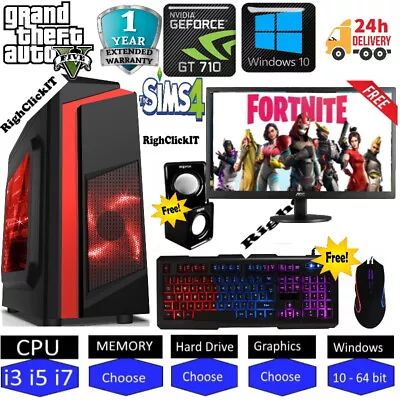 £469.99 • Buy ULTRA FAST  Quard Core I7 Gaming PC Computer PC 2TB 16GB RAM GTX 1660 Win10