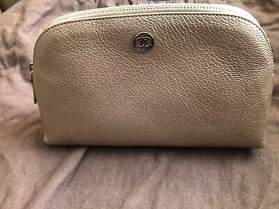 Cute And Versatile Chanel Gold Pouch/clutch Leather Zippered Bag! • $139.99