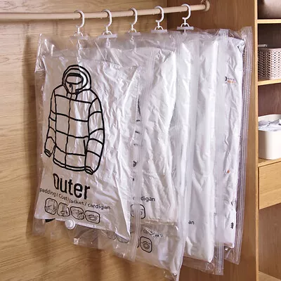 £7.35 • Buy Save Space Hanging Vacuum Bag For Clothes Anti-dust Seal Compression Organi Nw