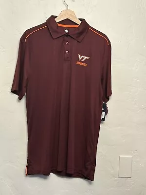 Colosseum Athletics Virginia Tech Hokies Polo Shirt Adult Size Large Red Maroon • $20