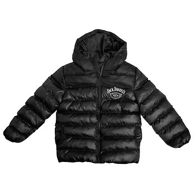 Jack Daniels Logo Puffer Ski Hoody Jumper Jacket Sweater Black Easter Gifts • $139.95