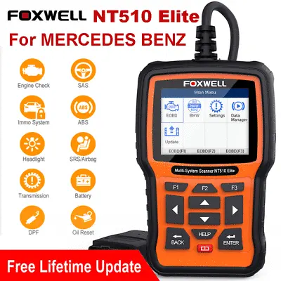 $142 • Buy Foxwell NT510 Elite For MERCEDES BENZ Full System OBD2 Diagnostic Reset Scanner